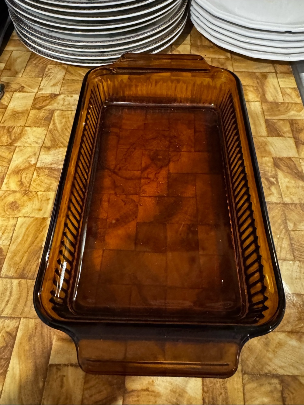 Vintage Fire-King Amber Glass Utility Baking Dish